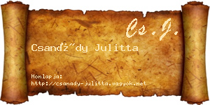 Csanády Julitta névjegykártya